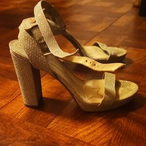 Elegant Gold High Heel Sandals